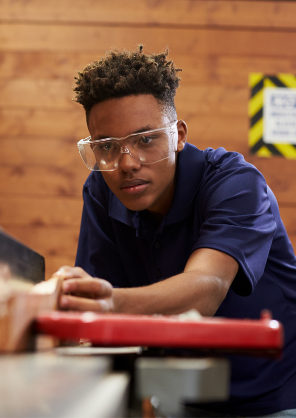 Stock Photo - Teen Woodworking